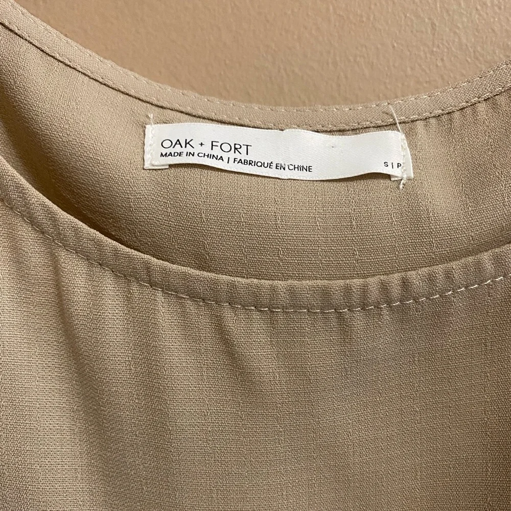 Oak + Fort Tan Beige Sleeveless Midi Dress - Picture 7 of 11